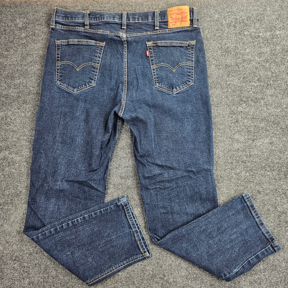 Levis 541 Jeans Men's 42x34 Athletic Taper Dark Wash Stretch Denim Casual Blue - Picture 7 of 9